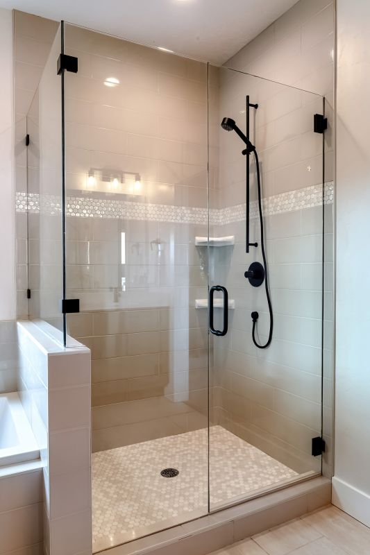 Elegant Shower with Black Accents